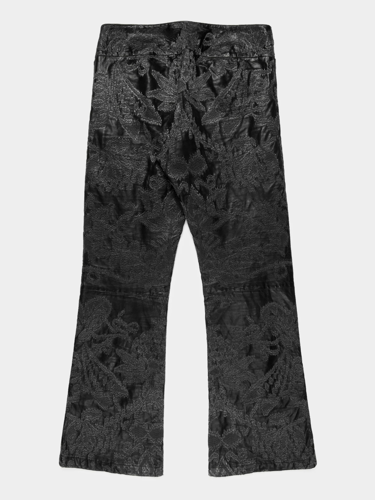 SS00 Flared Leather Embroidered Pants - Image 3
