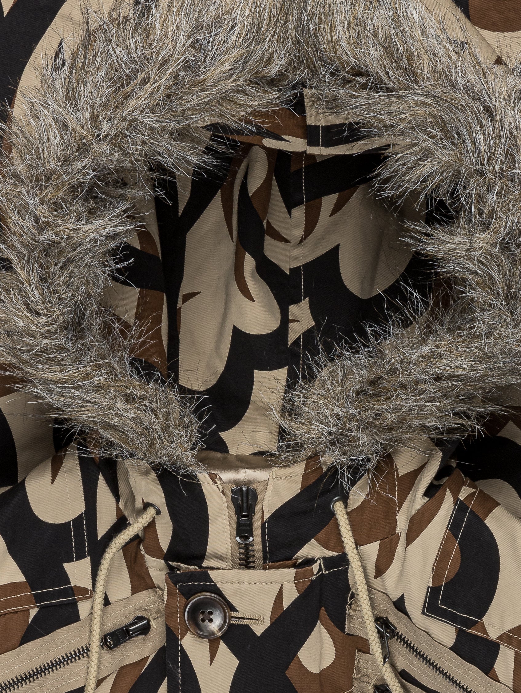 Tribal Camo Bondage Military Parka - Image 3