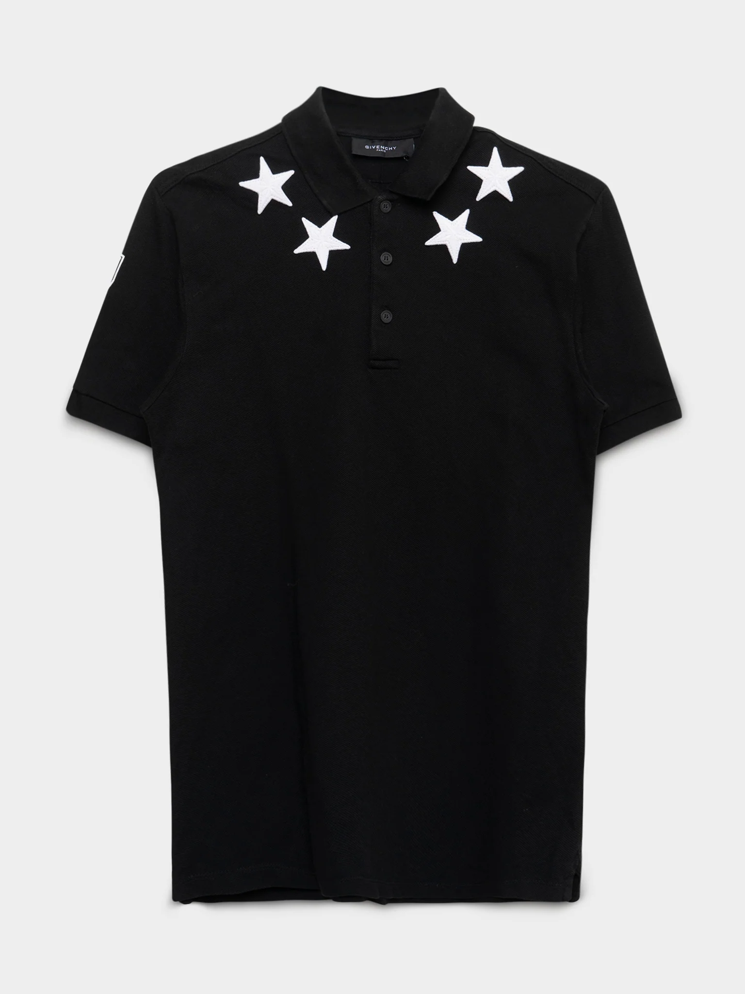 Triple Black Star Patch Polo Shirt
