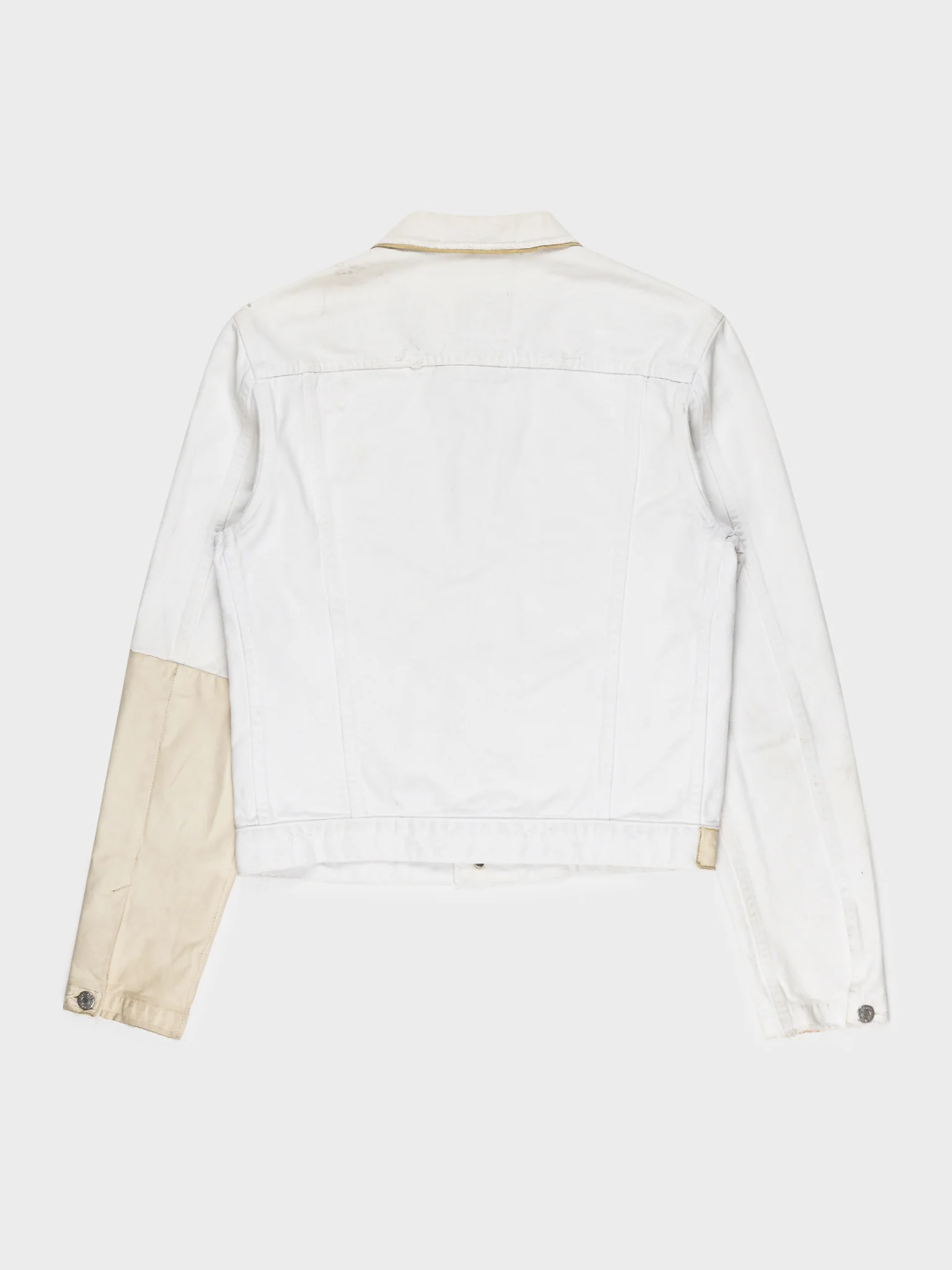 Leather Sleeve Denim Jacket - Image 2