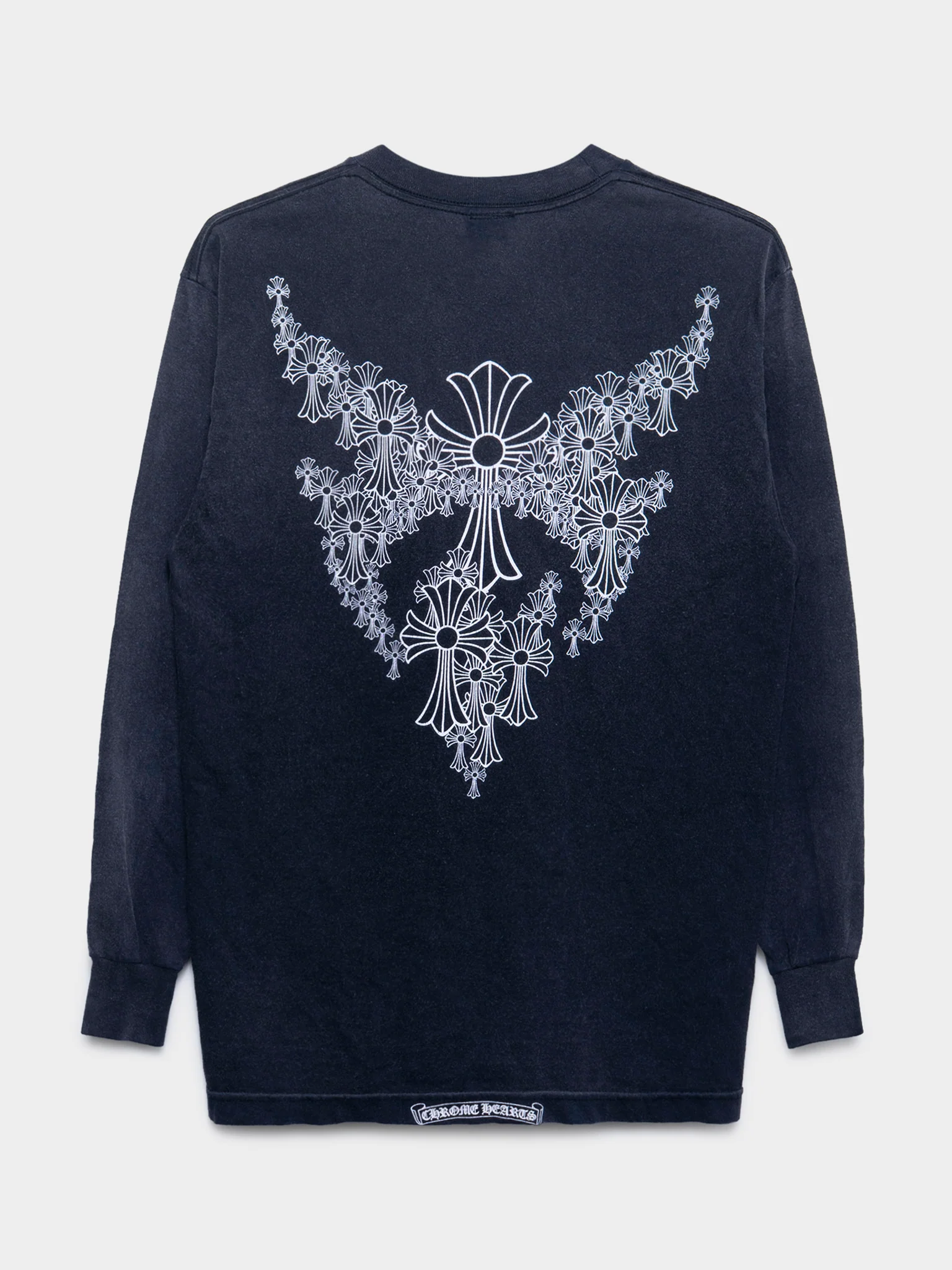 Vintage Faded Cemetery Angel Wings Longsleeve Shirt