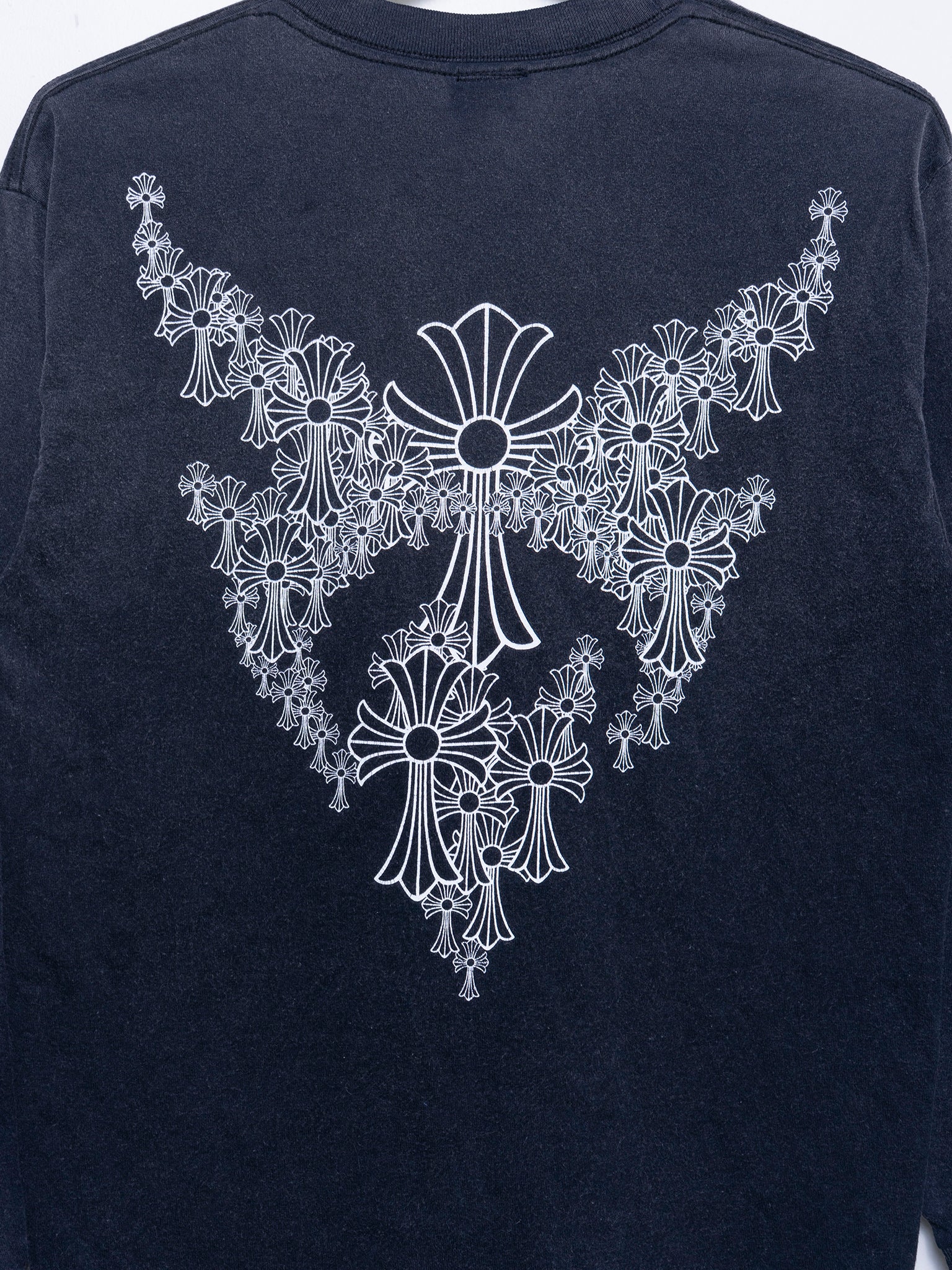 Vintage Faded Cemetery Angel Wings Longsleeve Shirt - Image 3