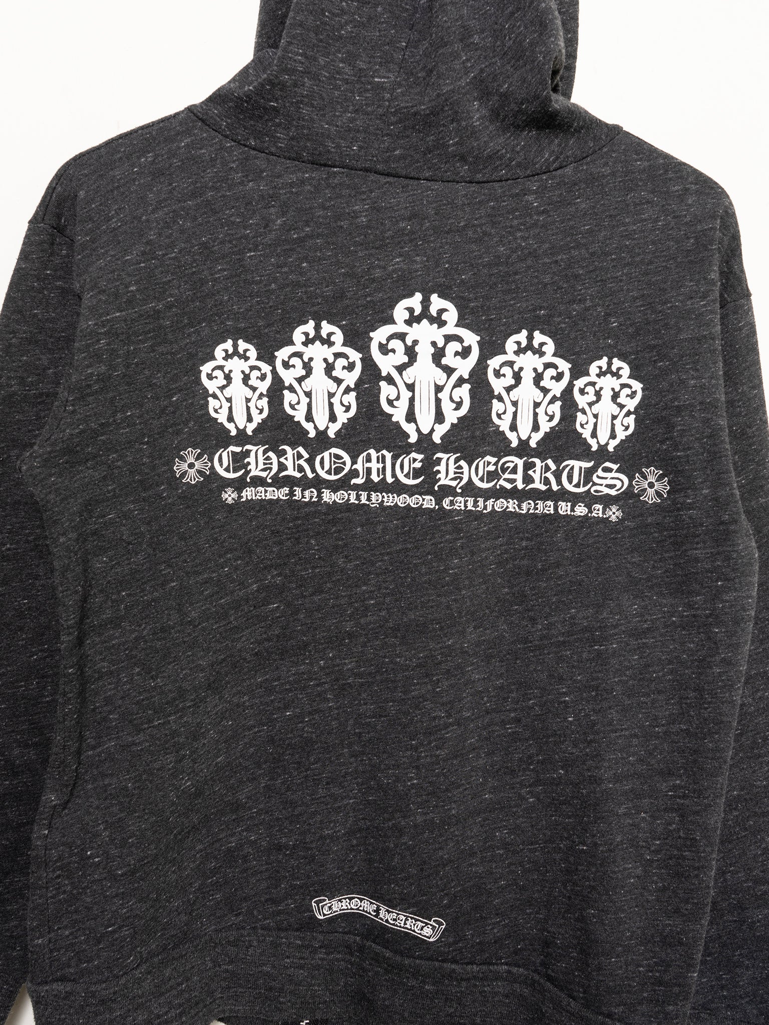 Vintage Heather Grey Zip-Up Hoodie - Image 4