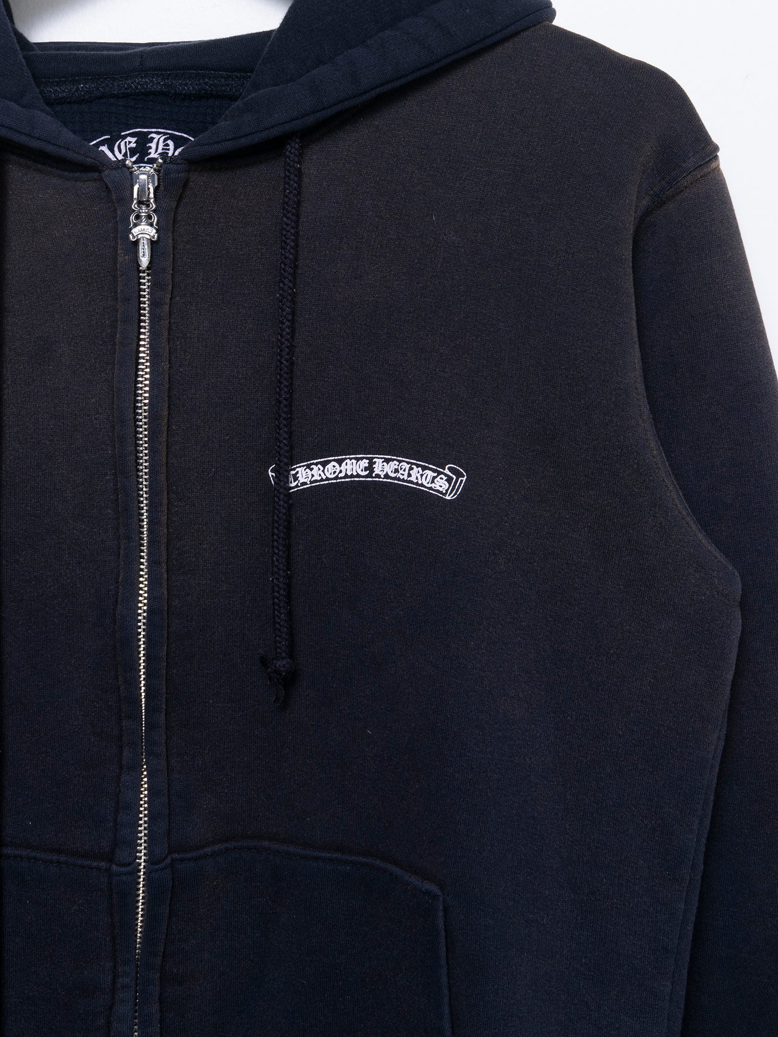 Vintage Sun-faded Thermal USA Zip-up Hoodie - Image 2