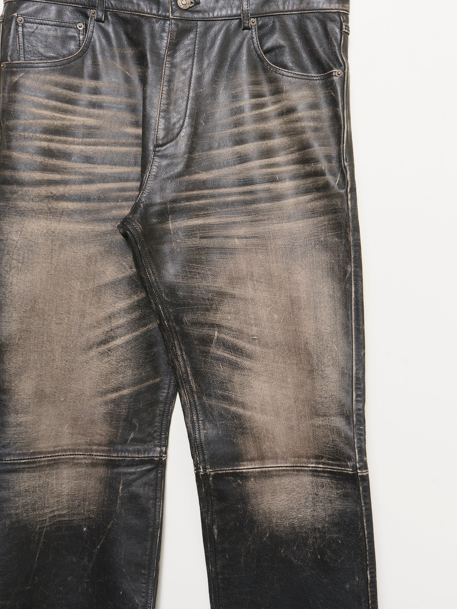 Washed Calfskin Leather Pants - Image 2