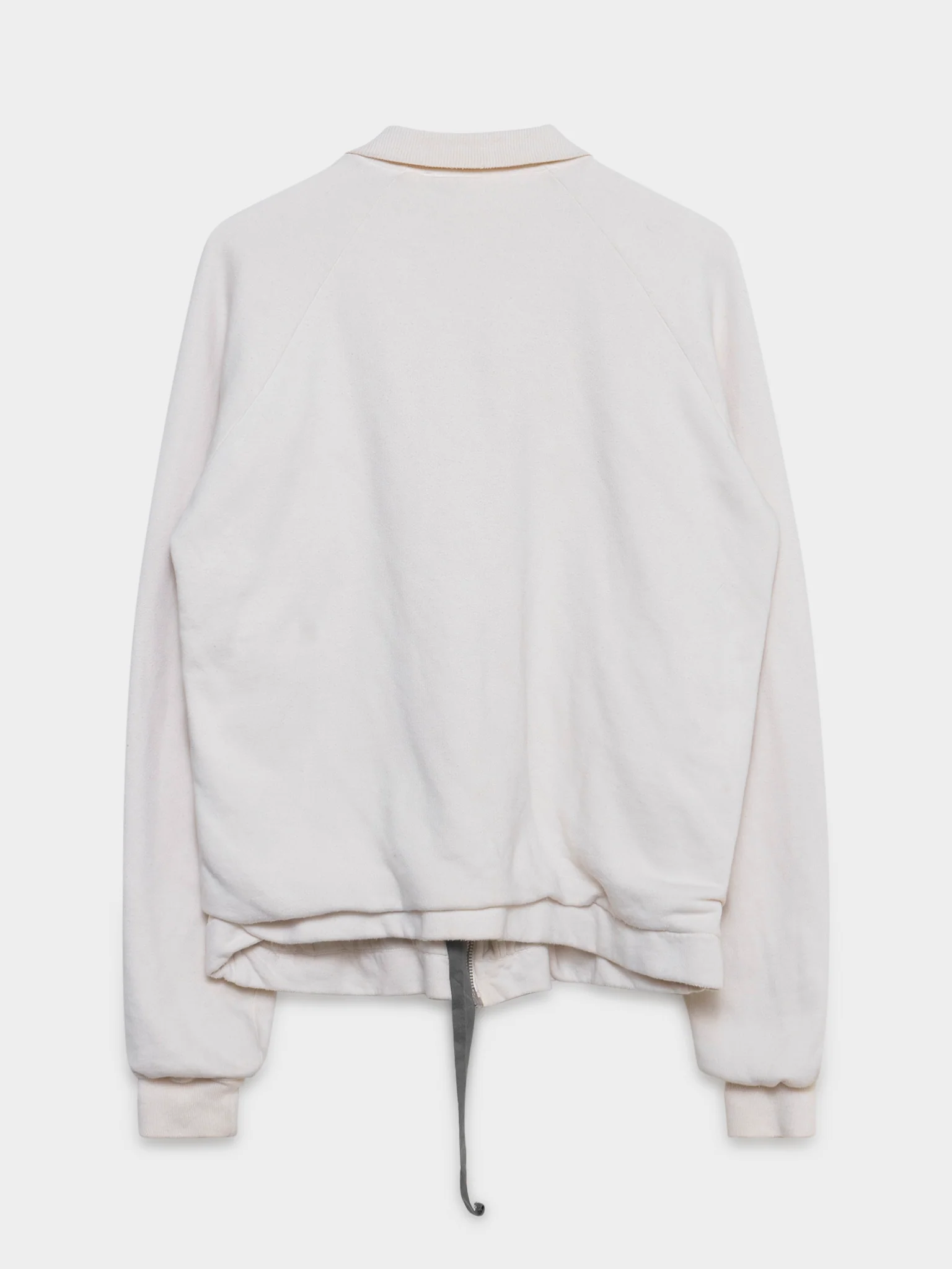 White Zip-up Cotton Bomber Jacket - Image 3