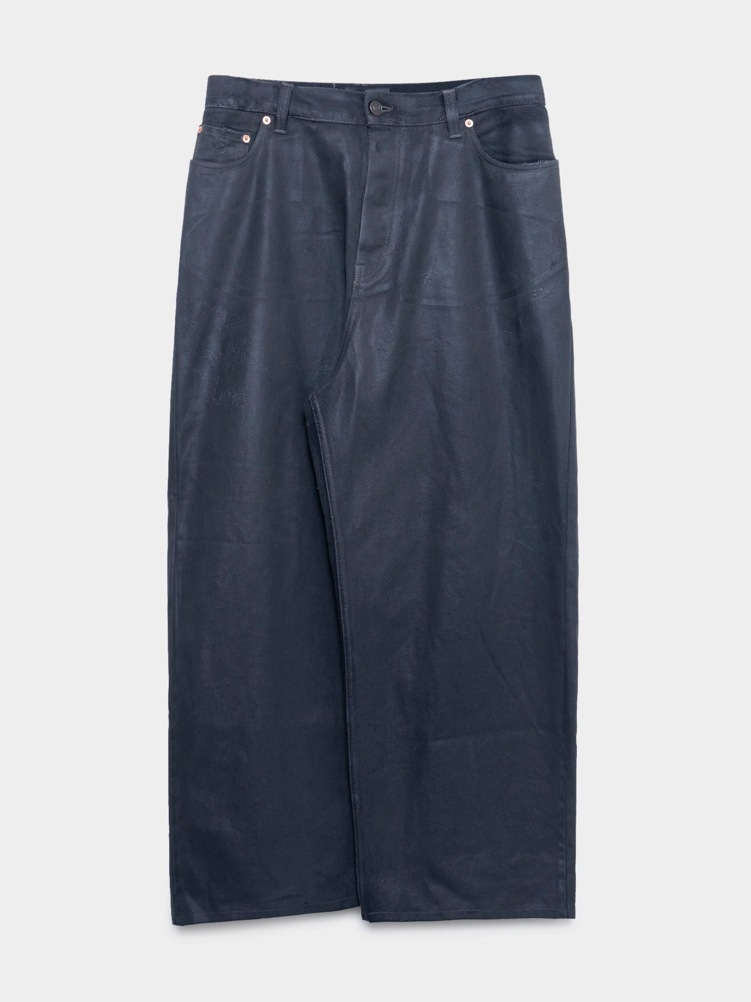 Wide Legged Waxed Jeans