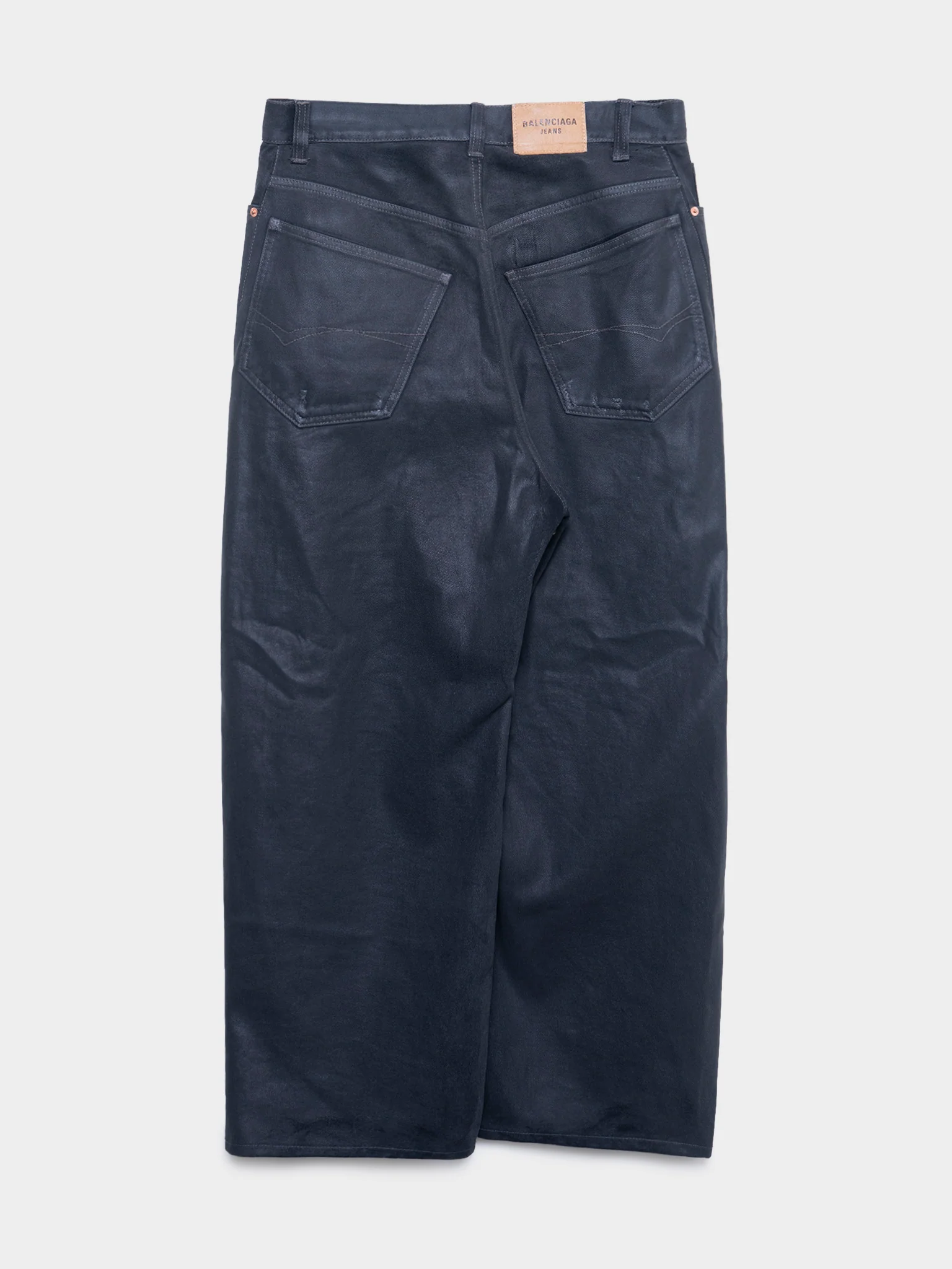 Wide Legged Waxed Jeans - Image 3