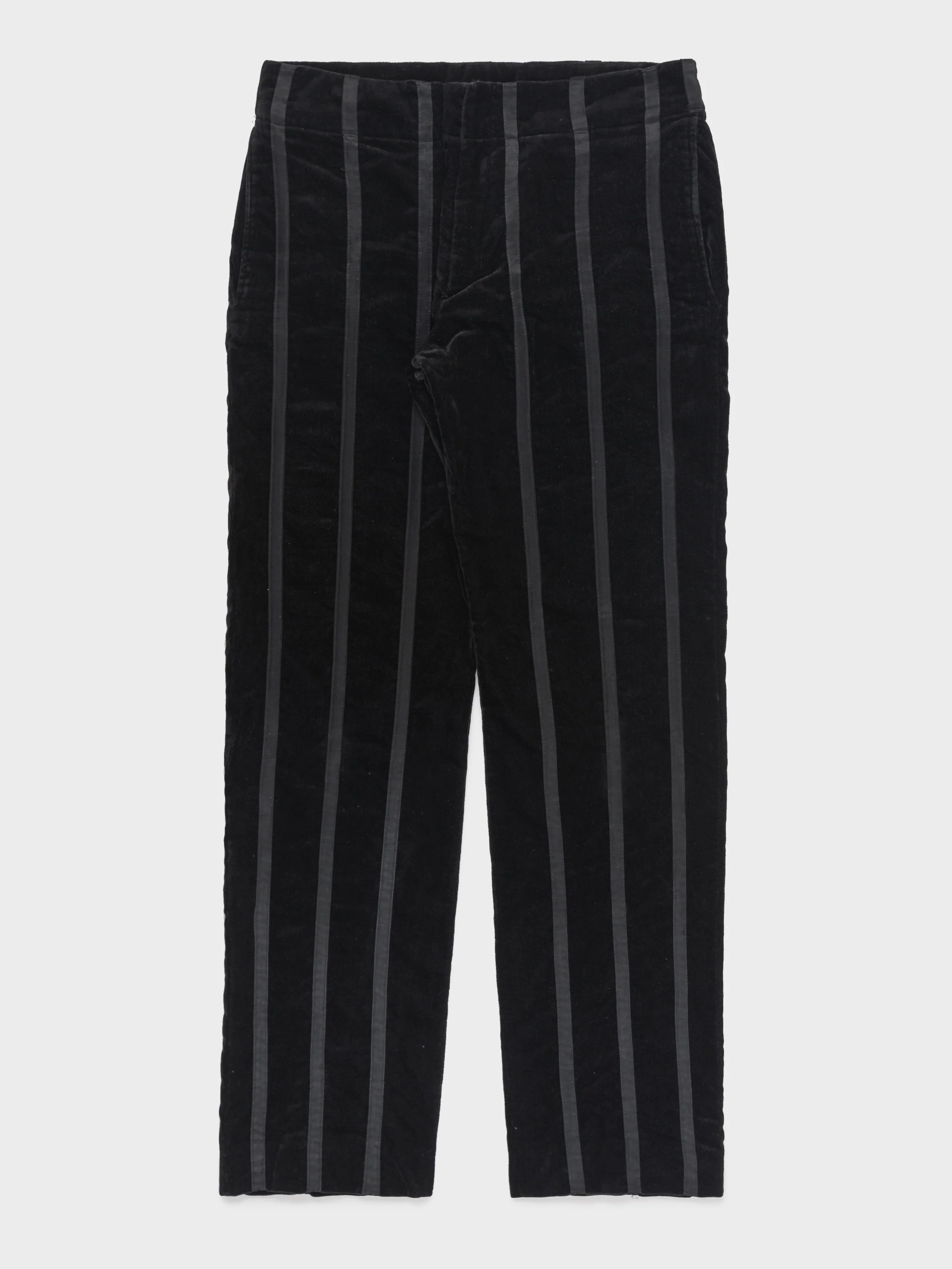 'Witch's Cell Division' Striped Velvet Trousers