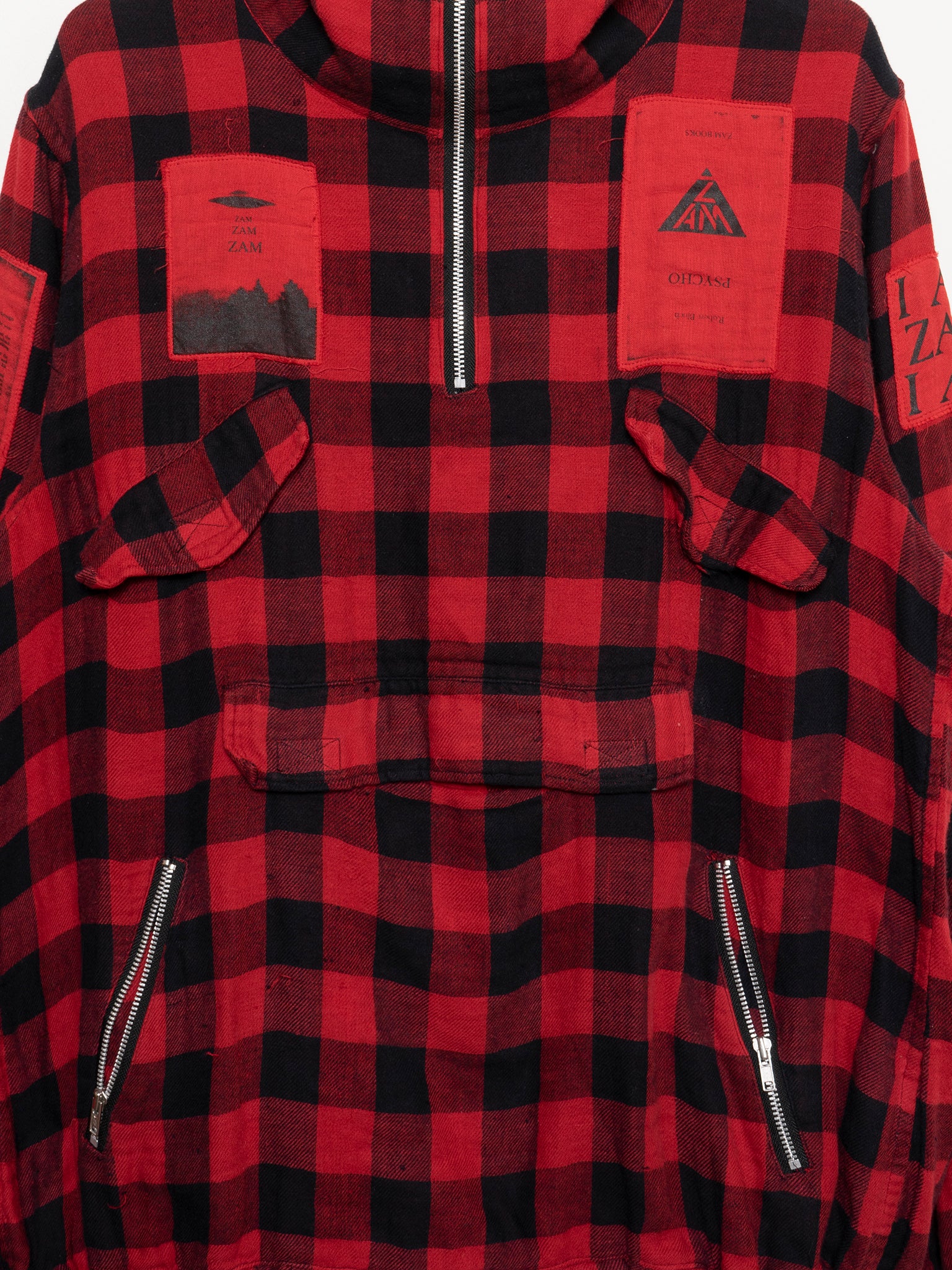 'T' Zamiang Plaid Patch Hoodie - Image 2